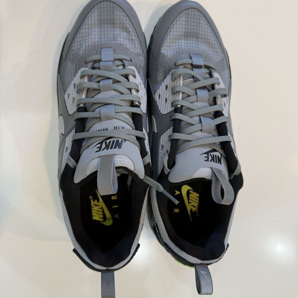 Men Size 10.5 Nike Air Max 90 Drift Shoes Cool Grey Neon Volt Sneaker IO1908-065 - Picture 5 of 8